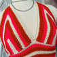 Crochet Top | Red & Pink