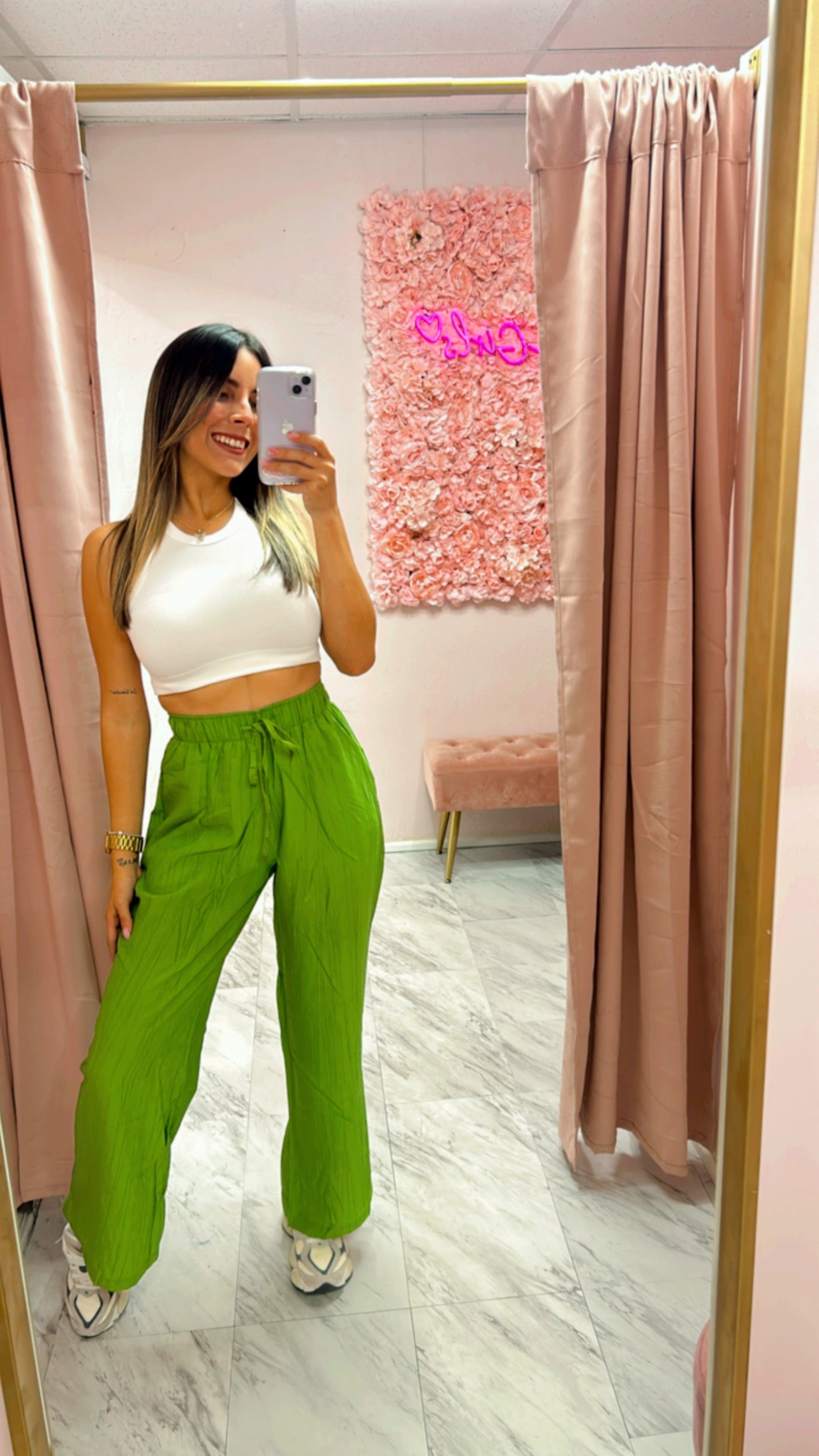 Wide Leg Pant | Green