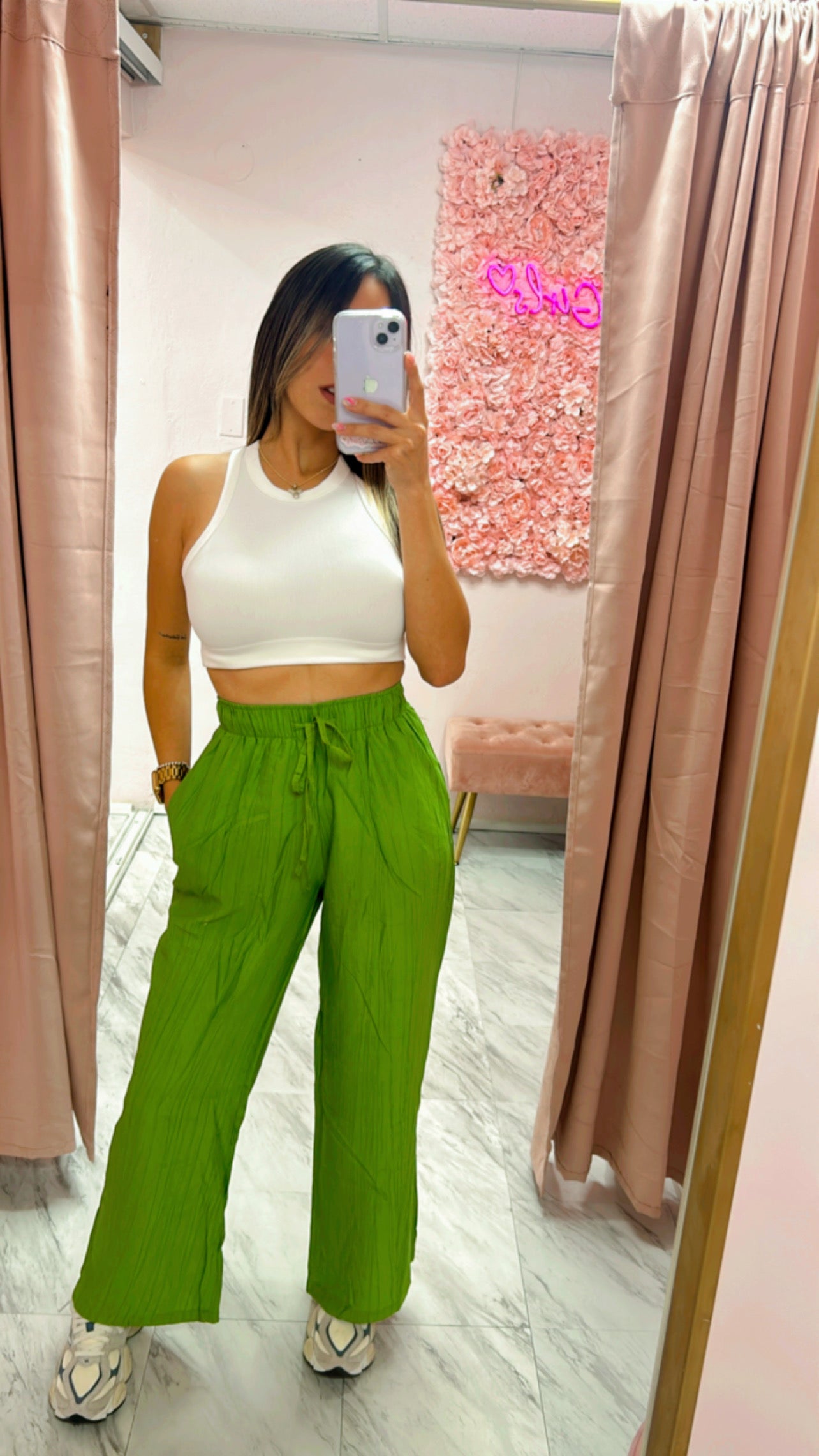 Wide Leg Pant | Green