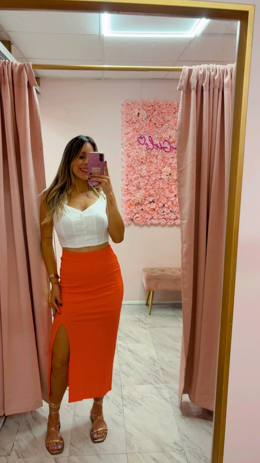 Midi Skirt | Orange