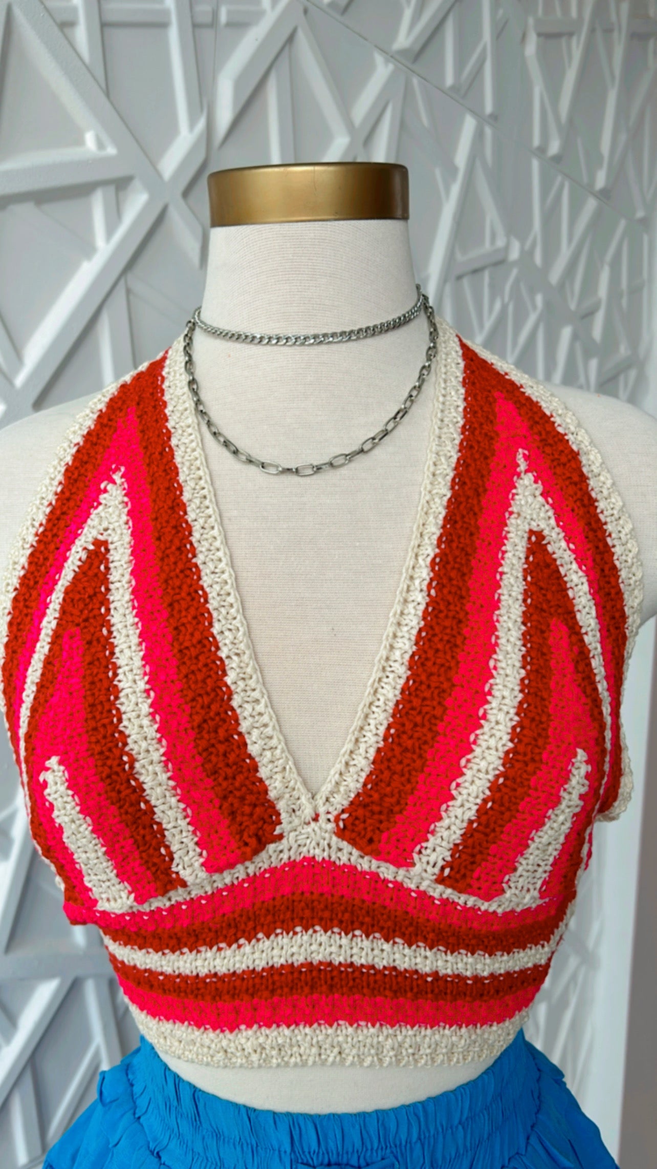 Crochet Top | Red & Pink