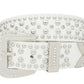 Rhinestone Belt | White