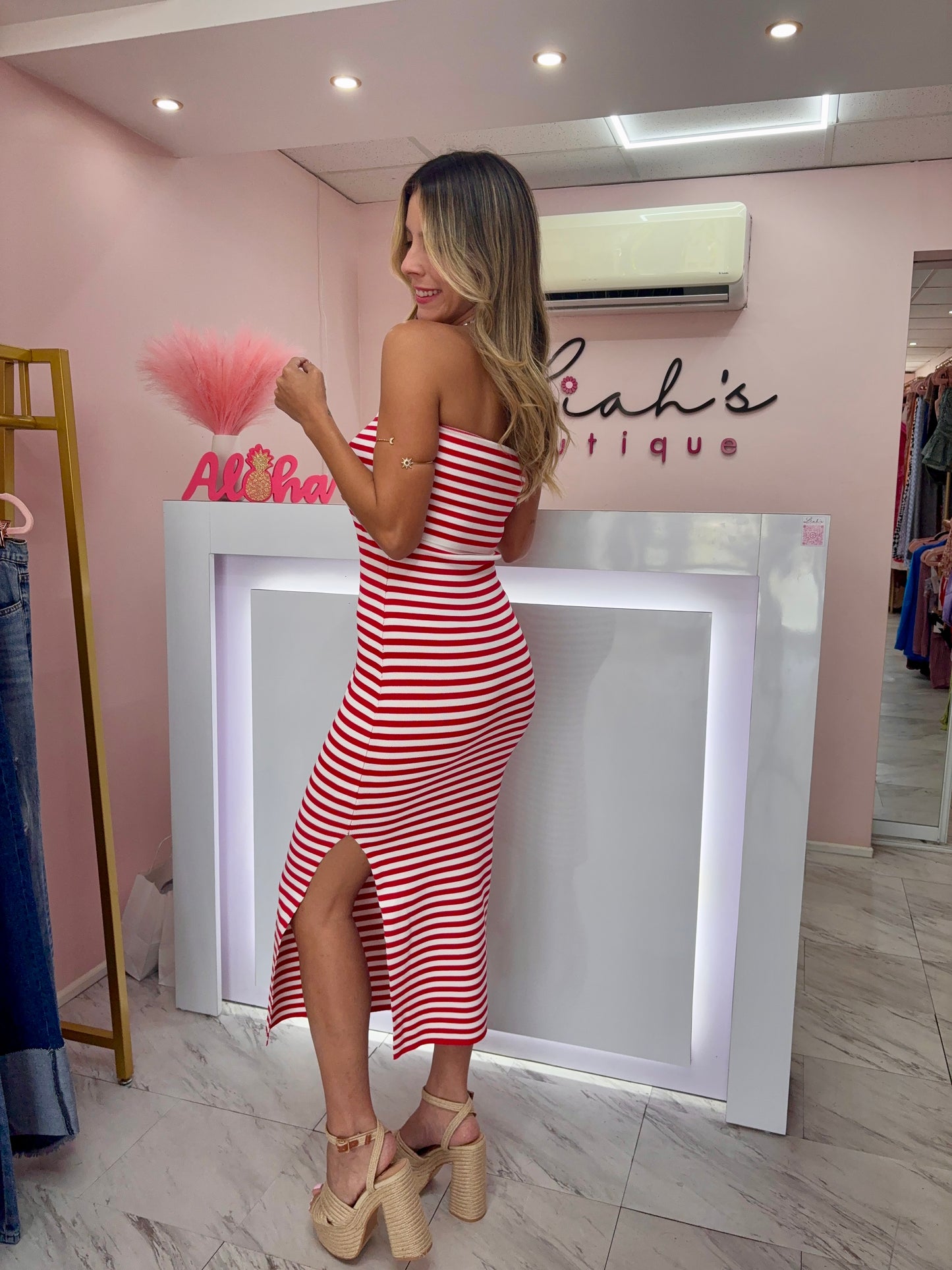 Maxi Dress | Red & White