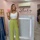 Wide Leg Pant | Pale Olive