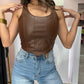 Leather Top | Brown