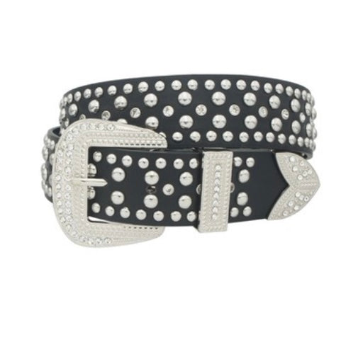 Rhinestone Belt | White