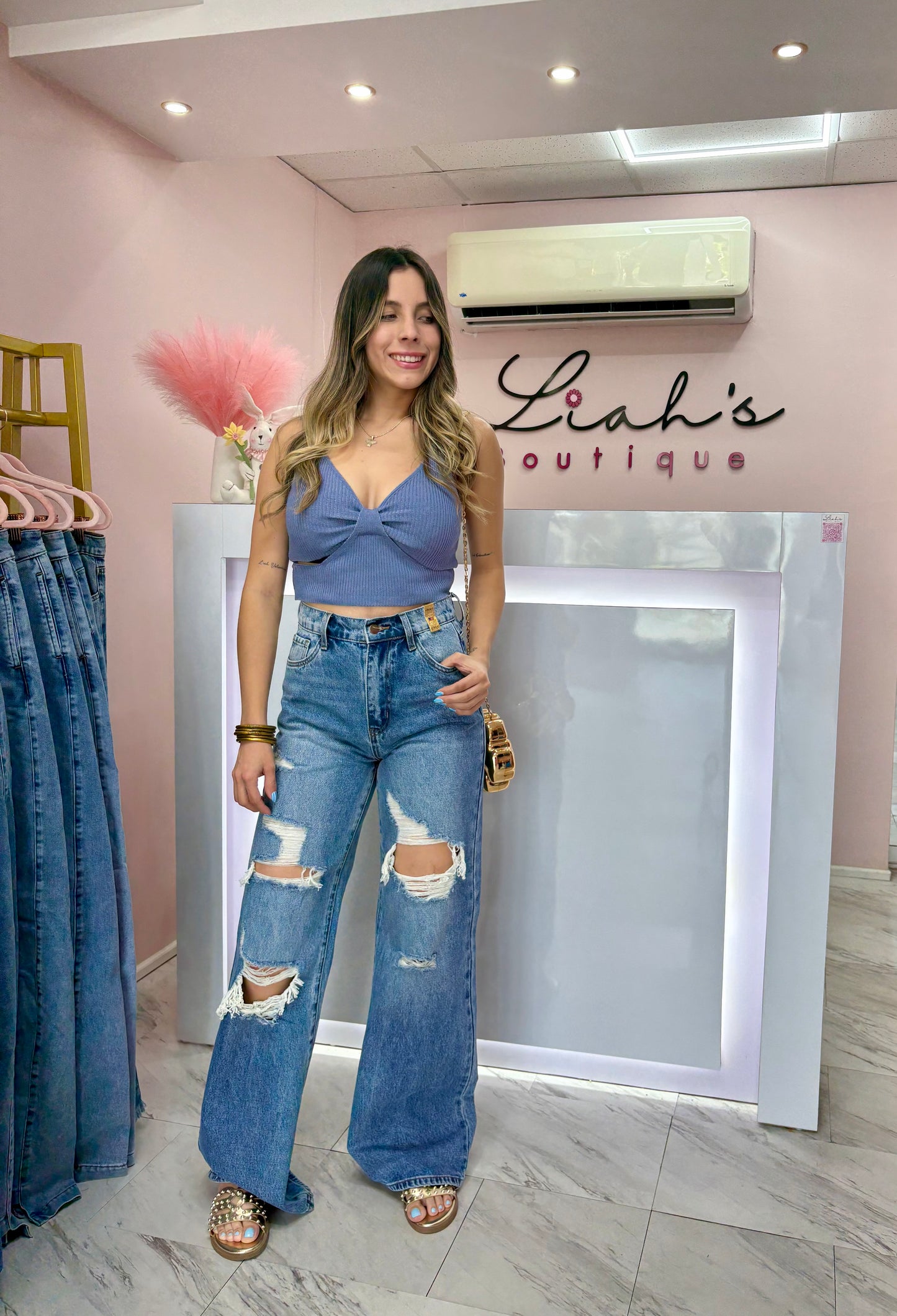 Wide Leg Jean | Medium Stone