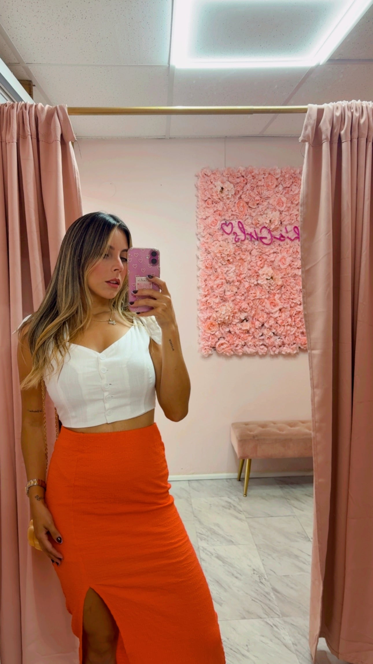 Midi Skirt | Orange
