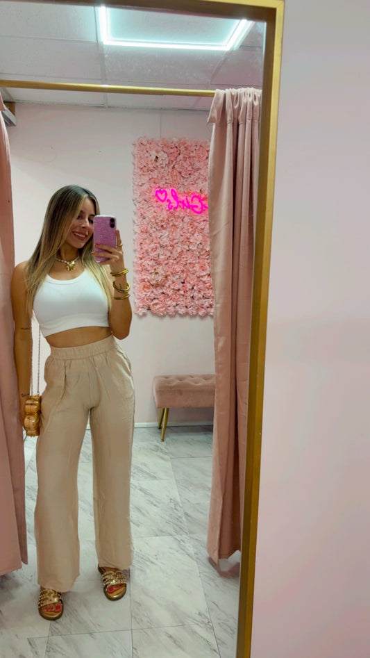 Wide Leg Pant | Taupe