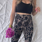 Flare Pant Print Flower | Taupe